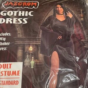 NWT Adult Black Gothic Dress Costume, size standard